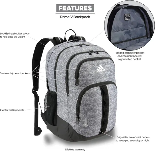 Vista 2 de adidas Prime Mochila unisex Gris talla única