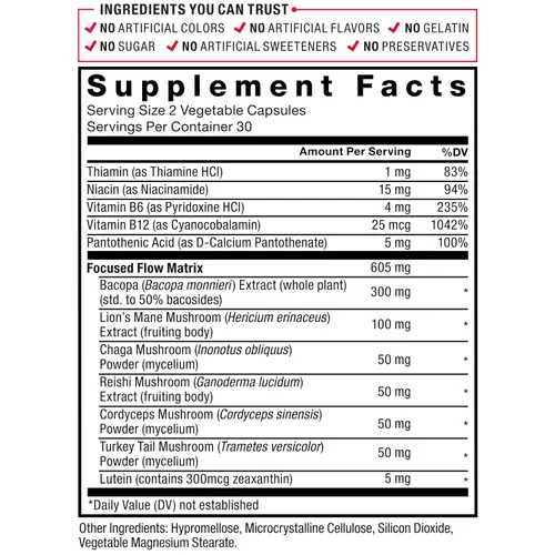 Vista 5 de Force Factor Forebrain Focus Brain Booster, suplemento cerebral para aumentar la claridad y la concentración, para la memoria y la nitidez
