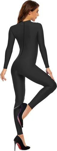 Vista 5 de Kepblom Traje completo de una pieza de manga larga con cuello alto para mujer Negro
