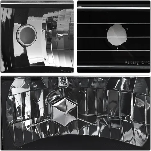 Vista 5 de [Usado] AS Conjunto de faros delanteros de reemplazo para 1994 1995 1996 1997 1998 Chevy Silverado/Tahoe/Suburban/C10 con carcasa negra, reflector