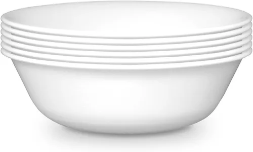 Vista 2 de Corelle 3125 Vitrelle Tazón de Cereales de Vidrio Winter Frost, Blanco, 18 oz, Paquete de 6