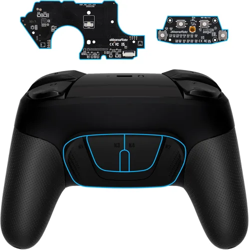 Vista 10 de eXtremeRate Back Buttons Attachment for Nintendo Switch Pro Controller, Clear Black Back Paddles Programable RISE4 Remap Kit for Switch Pro