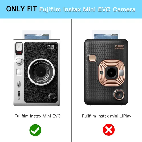 Vista 2 de Fintie - Estuche protector transparente para cámara Fujifilm Instax Mini EVO - Cubierta de PVC duro de cristal con correa de hombro extraíble