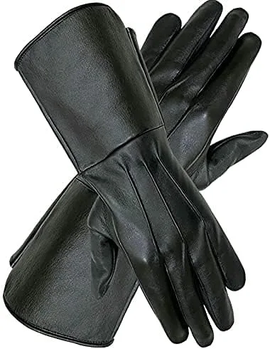 Vista 2 de SI Guantes de cuero sin forro para hombre, diseño de espada