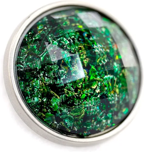 Vista 3 de 20 piezas de vidrio biselado verde arrugado estampado de capa de metal botones de vástago de costura para abrigos -0.906 in -7/8 pulgadas
