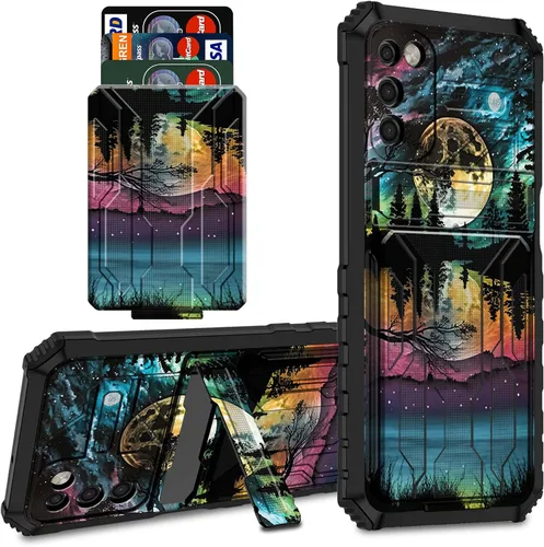 Vista 31 de Para Samsung Galaxy A03S Funda Para Teléfono Galaxy A03S Funda Billetera Con Titular De Tarjeta De Crédito Y Soporte De Doble Capa De PC Duro Funda