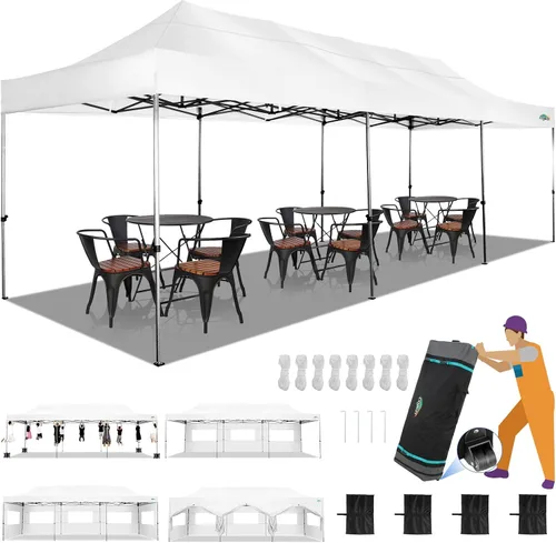 Vista 49 de COBIZI Tienda de campaña desplegable de 6.6 x 6.6 pies, toldo resistente, fácil de instalar, impermeable, para exteriores, fiestas, playa, jardín