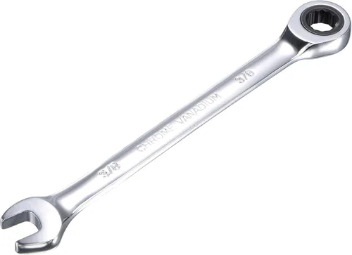 Vista 14 de uxcell Llave combinada de carraca de 1 pulgada SAE de 72 dientes y 12 puntos, llave de caja abierta de trinquete, herramientas Cr-V