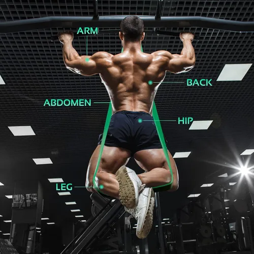 Vista 8 de TheFitLife Juego de bandas de ejercicio de resistencia (150 libras) con asas + bandas de ejercicio TheFitLife Pull-Up Assist para estiramiento