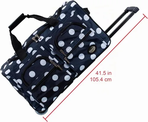 Vista 11 de Rockland Rolling Duffel Bag, Black, 22" Negro (Blackdot)
