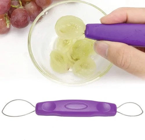 Vista 9 de Pelador de uva de acero inoxidable, pelador de piel de fruta portátil, pelador de piel de uva de frutas moradas, removedor de picaduras, mini