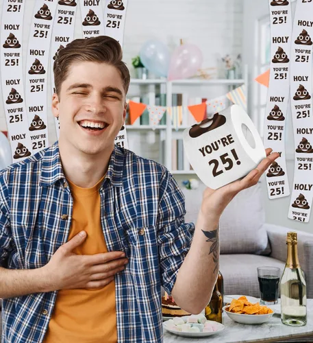 Vista 6 de Impreso TP Holy You're 25 Birthday - Papel higiénico de regalo de broma para fiesta de cumpleaños 25, divertido regalo de cumpleaños, broma de papel