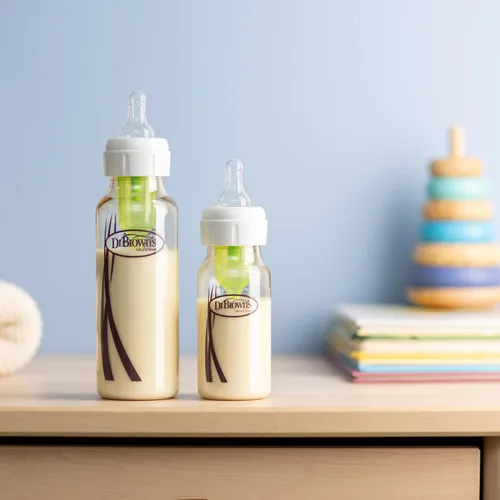 Vista 15 de Dr. Brown's Anti-Colic Options+ Biberón estrecho PPSU, 4 onzas, paquete de Ámbar