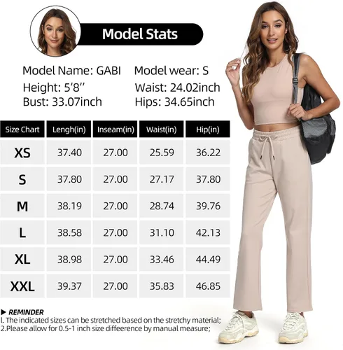 Vista 7 de Haowind Pantalones deportivos para mujer con bolsillos, ligeros, para entrenamiento, atletismo, correr, gimnasio, descanso, pantalones casuales