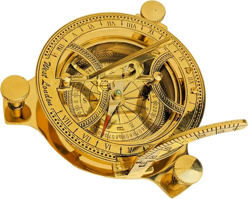 Vista 5 de RedSkyTrader Reloj de sol brújula de latón macizo esfera solar