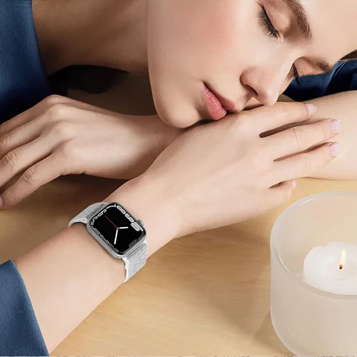 Vista 5 de Paquete de 3 bandas elásticas brillantes compatibles con Apple Watch Band de 1.99 pulgadas, 1.49 pulgadas, 1.57 pulgadas, 1.57 pulgadas, 1.61