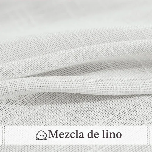 Vista 9 de FMFUNCTEX – Cortinas de lino semitransparentes blancas para dormitorio y sala de estar, paneles de cortina de 160 cm de largo, cortinas de lino