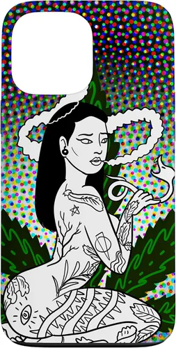 Vista 23 de iPhone 16 Weed Smoking Babe Marihuana Cannabis Smoke Stoner 420 Estuche de regalo