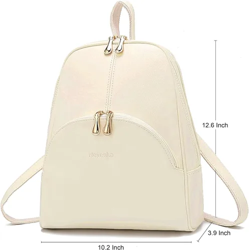 Vista 13 de Nevenka mochila informal estilo cartera de imitación cuero con cierre para mujer
