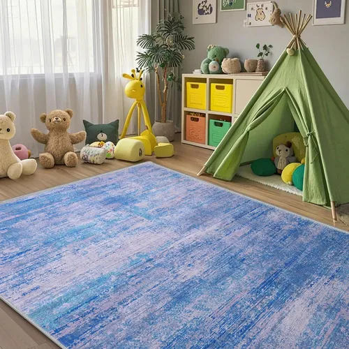 Vista 316 de Alfombra abstracta de 3 x 5 para sala de estar, dormitorio, entrada, color azul