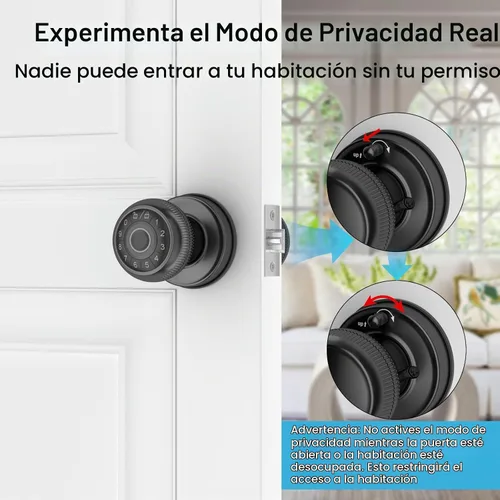 Vista 4 de BIWIBON Manija de puerta inteligente 4 en 1, perilla de puerta con huella dactilar con control de aplicación, cerradura de puerta inteligente