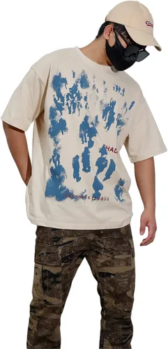 Vista 4 de Aelfric Eden Camisetas gráficas de gran tamaño unisex con estampado de graffiti camisetas de inyección de tinta