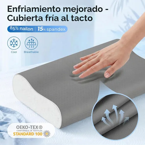 Vista 3 de Almohada cervical de espuma viscoelástica para el cuello de Elviros