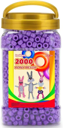 Vista 12 de IOOLEEM Cuentas de pony (2000 piezas, cuentas de pony negras), cuentas para hacer joyas, cuentas para manualidades, suministros para ensartar Negro