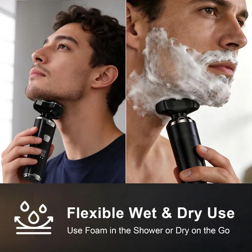 Vista 7 de Maquinilla de afeitar eléctrica para hombres: afeitadoras eléctricas 3 en 1 Titanium black