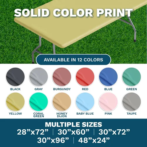 Vista 3 de Sorfey Mantel ajustado con elástico, vinilo con parte trasera de franela, se adapta a mesa de 24 x 48 pulgadas, rectangular, a prueba de agua, fácil