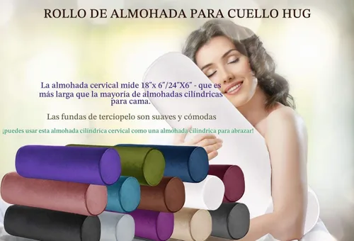 Vista 3 de Tinbolunce Almohada enrollable de espuma viscoelástica para rodilla/pierna/cuello - Cojín cilíndrico de luna llena/almohada cilíndrica redonda