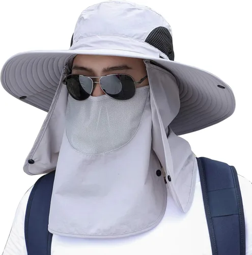 Vista 14 de Hombres Mujeres Safari Bucket Pesca Sombreros Sol Cubierta Cara Kcl015-lanse