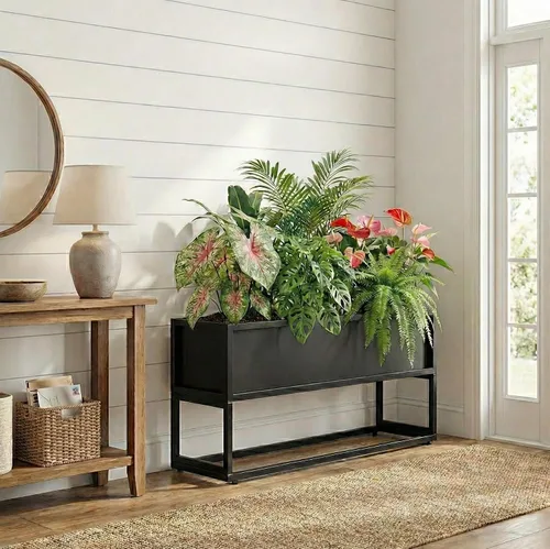 Vista 5 de Cocoyard - Maceta elevada – Cama de jardín elevada duradera con agujeros de drenaje para plantas altas, hierbas y flores, maceta rectangular