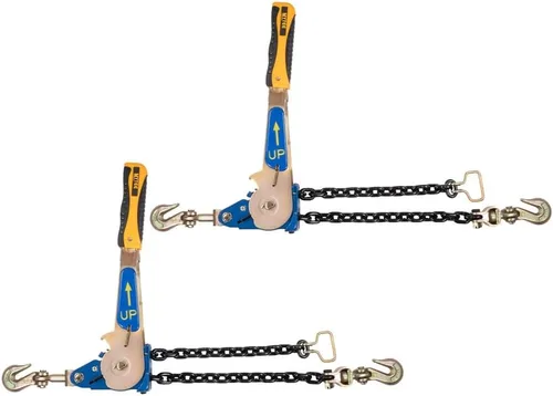Vista 21 de Mytee Products Tensor de Cadena con Trinquete Fácil de 1/4" - 5/16" con Ganchos de Agarre y 2500 lbs WLL - Tensor de Carga con Trinquete de Amarre