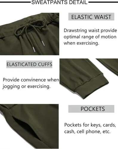 Vista 12 de COOFANDY Conjunto deportivo de 2 piezas para hombre, conjunto deportivo casual con capucha