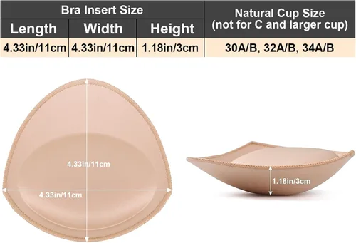 Vista 4 de RELLECIGA Insertos de brasier push up para mujer, copas de realce de seno, inserciones de sujetador deportivo extraíbles