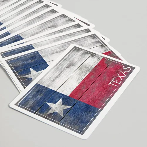 Vista 5 de Lantern Press Bandera rústica del estado de Texas (52 cartas de juego, baraja de cartas de tamaño póquer con comodines)