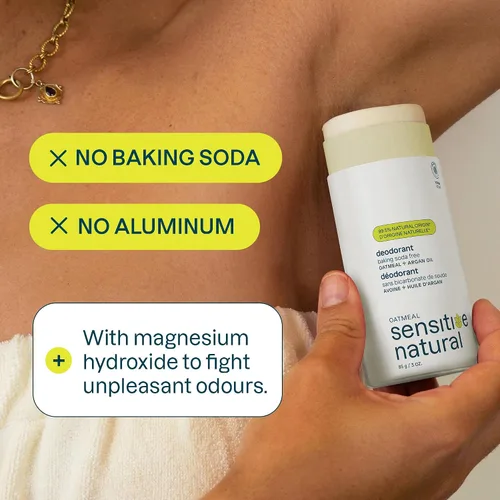 Vista 3 de ATTITUDE Desodorante sin bicarbonato de sodio para pieles sensibles con avena y aceite de argán, verificado por EWG, sin aluminio, sin plástico, 3