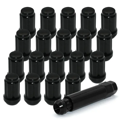 Vista 9 de 20 PIEZAS M12x1.25 Tuercas de llanta negras, tuercas hexagonales de remolque de 1.35" de alto, asiento cónico de 60 grados con llave de casquillo