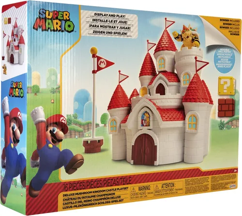 Vista 8 de Set de juego del Castillo del Reino de Setas de Super Mario con figura exclusiva de Bowser de 6.35 cm