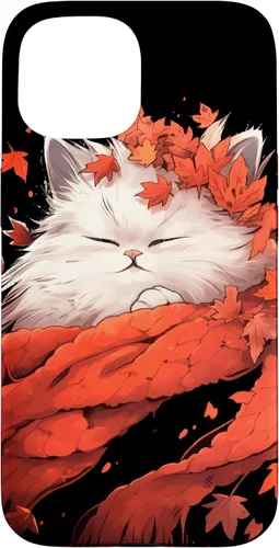 Vista 6 de Persian Cat Kitten Autumn Fall Leaves Thanksgiving Case for iPhone 16