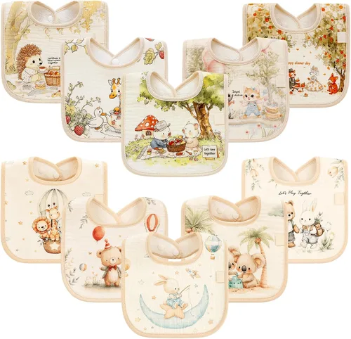 Vista 19 de Baberos de muselina para bebés, baberos para babero de dentición para bebé niña o niño de muselina de algodón
