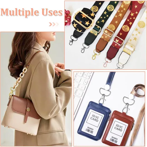 Vista 7 de Paxcoo Llavero a granel con llavero giratorio con gancho en D y hebillas deslizantes para bolso de mano, bolso, hardware y manualidades (1 pulgada)