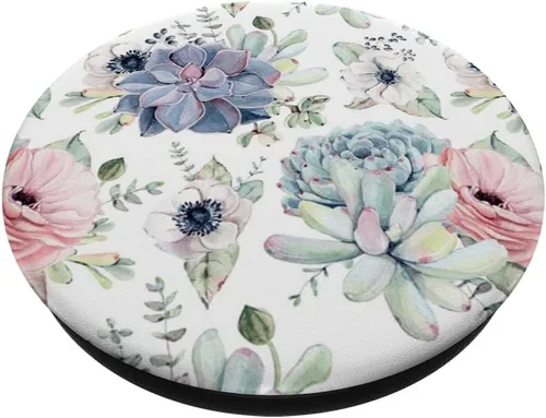 Vista 2 de Patrón de estampado floral de flores botánicas de moda para Flo PopSockets PopGrip: agarre intercambiable para teléfonos y tabletas