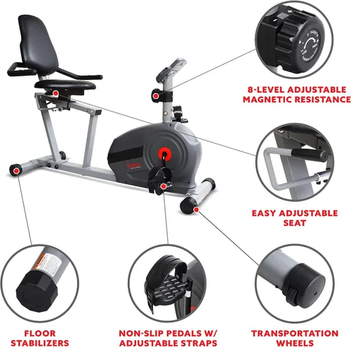 Vista 4 de Sunny Health & Fitness Bicicleta reclinada Essential Interactive Series - SF-RB422903