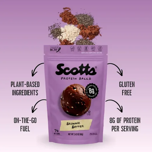 Vista 3 de Scott's Bolas de proteína, aperitivos a base de plantas con 0.31 onzas de alto contenido en proteínas, sin gluten, sin OMG, sin lácteos, bolas