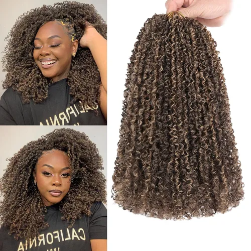 Vista 42 de COOKOO 6 pulgadas 8 paquetes Cabello de Ganchillo Pre-enrollado Yanky Twist para Mujeres Negro Natural Mini Passion Twists Pre-retorcido Cabello