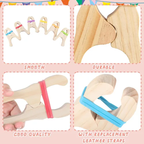 Vista 3 de Simgoing 6 piezas de clips de madera para jugar para niños, kit de construcción de fuertes Montessori y Waldorf, clips de seda gigantes de madera