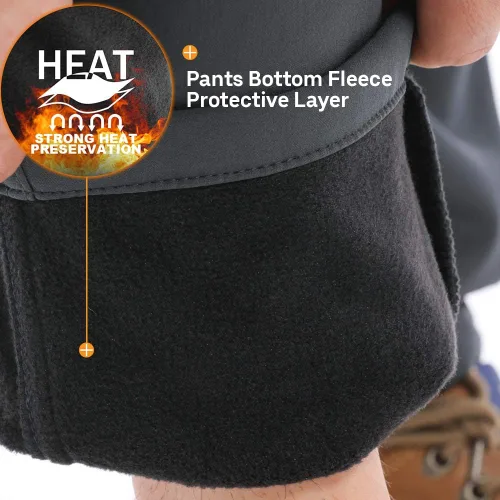Vista 4 de Toomett Pantalones cargo de nieve para niños, niñas y niños al aire libre con forro polar suave Shell senderismo pesca esquí pantalones aislados