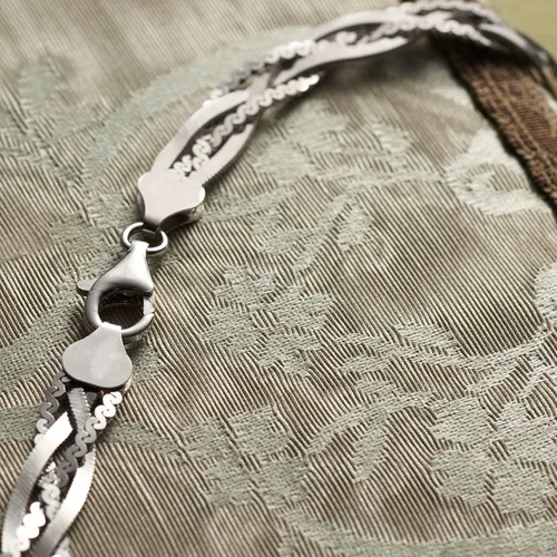 Vista 6 de Ross-Simons Collar de cadena trenzada de plata esterlina italiana, Plata esterlina, no conocido